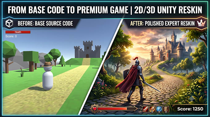 do unity game development reskin as an expert unity developer
