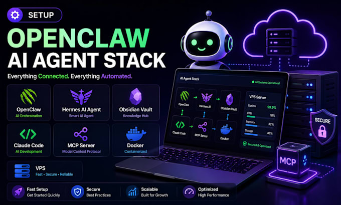 setup openclaw hermes ai agent n8n obsidian vault claude code mcp docker vps