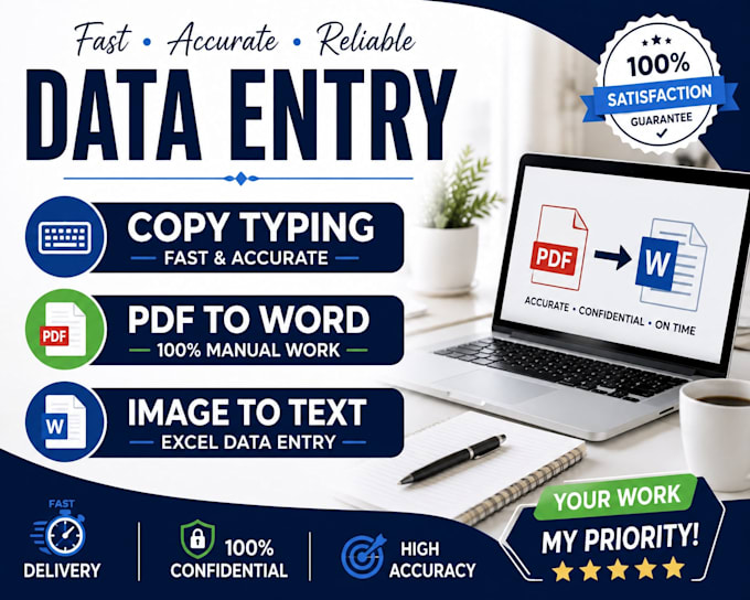 do accurate copy typing,data entry,pdf to word coversion