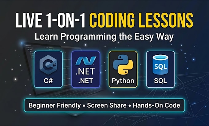 be your 1 on 1 coding tutor for python, csharp, cpp, and web