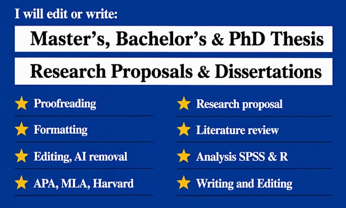 proofread and edit your thesis, dissertation or research paper