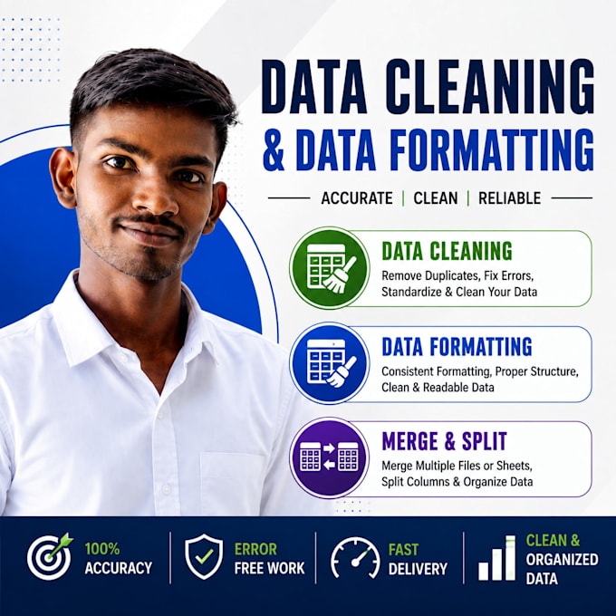 do excel data cleaning, merge and format excel CSV files