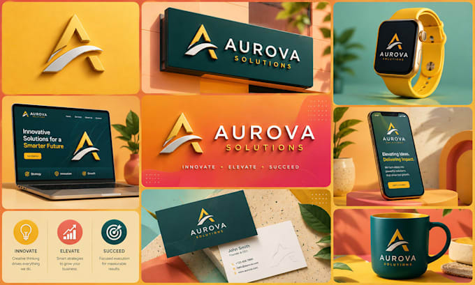 do business logo design with branding kit or brand identity guidelines