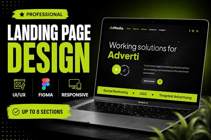 design a modern landing page in figma