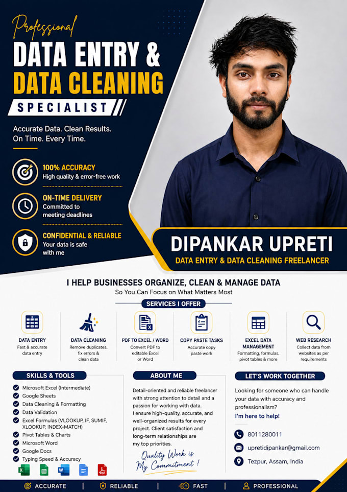 accurate data entry, data cleaning and excel expert