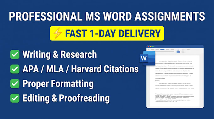 format and edit your microsoft word document or assignment