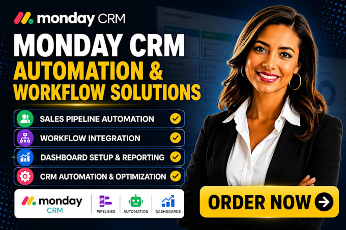 setup monday crm automation sales pipeline workflow integration dashboard setup