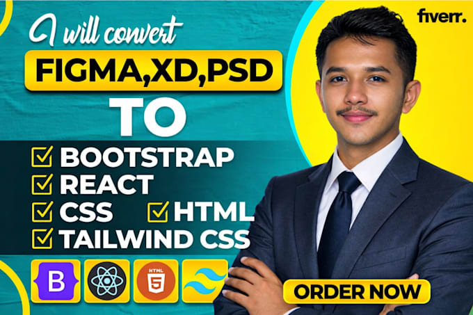 convert figma to html, xd to html, psd to html responsive bootstrap5 or tailwind