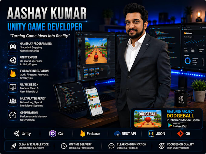 be your professional unity 2d,3d game developer