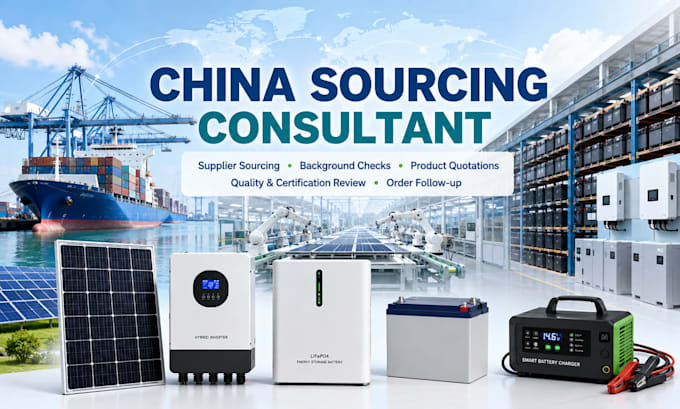 be your china sourcing agent for solar panel, battery, inverter, charger
