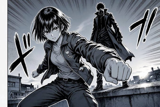 draw high quality manga page and comic scenes