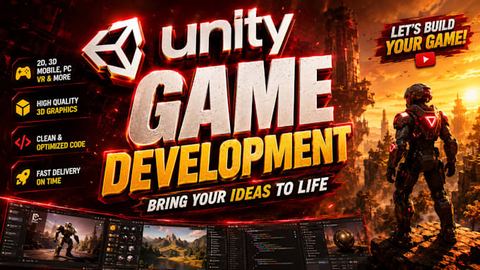 your professional unity 2d and 3d game developer mobile, PC