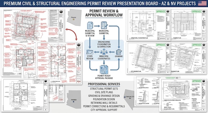 prepare structural and civil engineering permit sets for arizona and nevada