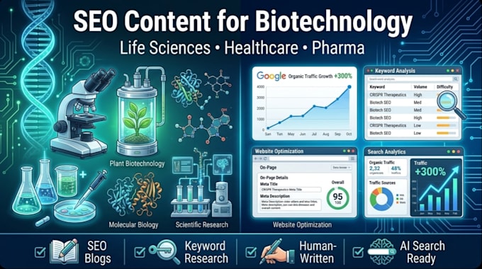 write SEO content for biotechnology, life sciences and healthcare