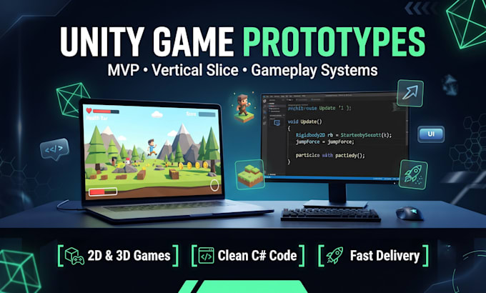 be your unity developer for game prototypes, mvps, and vertical slices