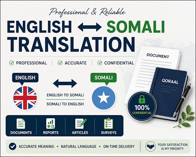professionally translate english to somali
