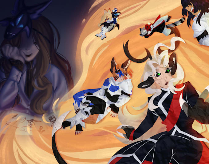 do illustration with you characters on anime art style