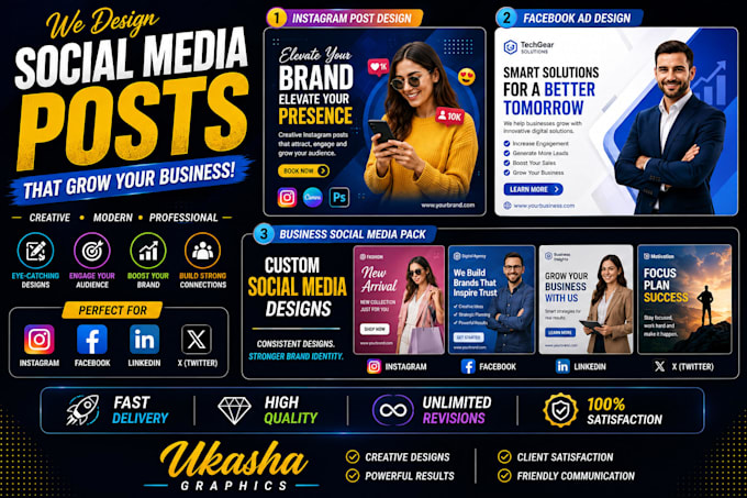 design professional social media posts, ads