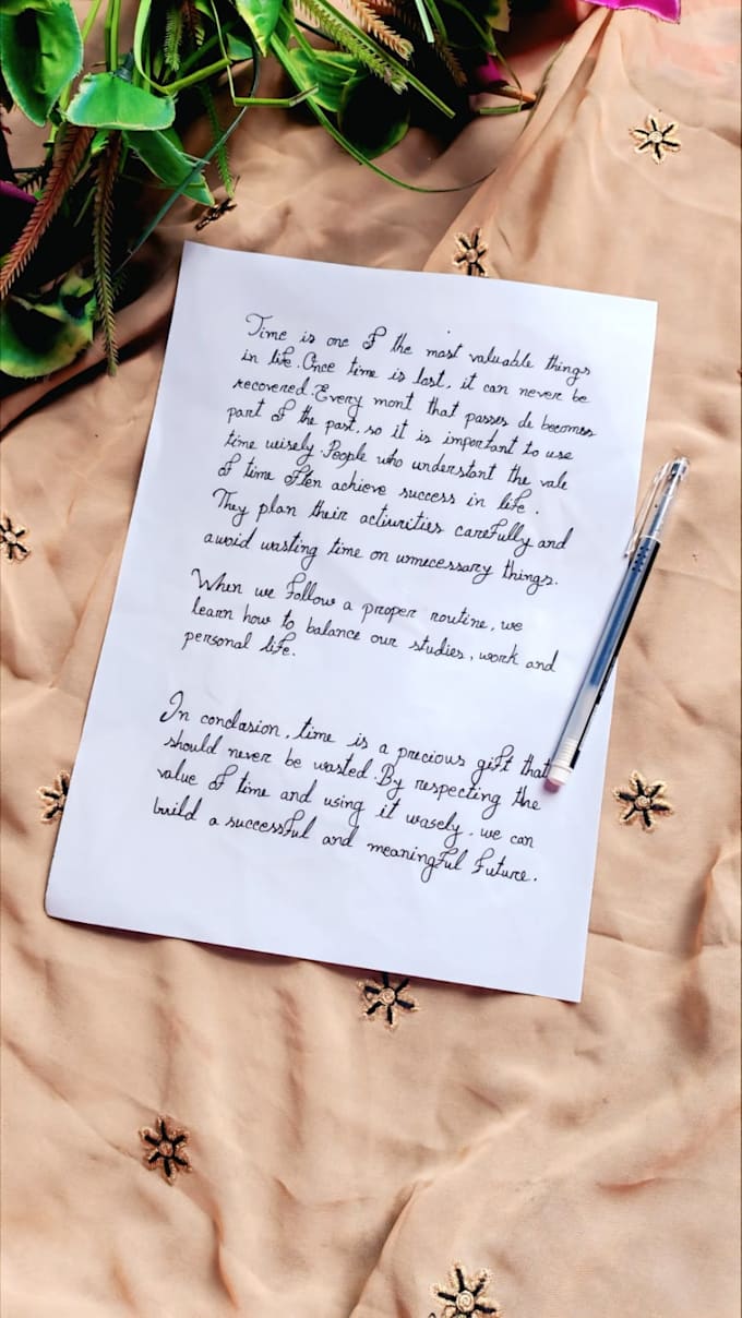 write beautiful handwriting with aesthetic notes and letters