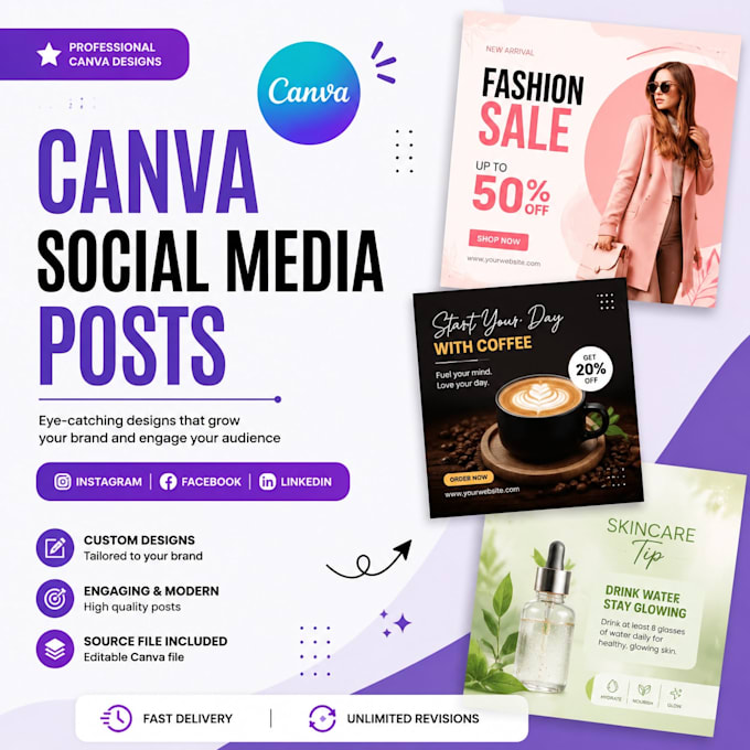 design professional canva social media posts