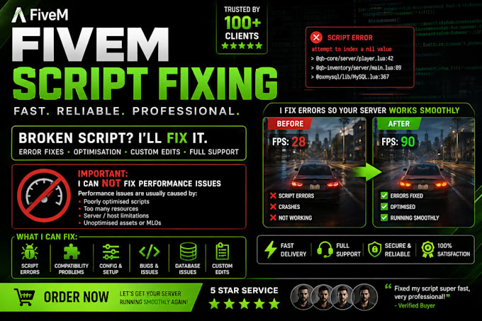 fix any broken scripts in your fivem server