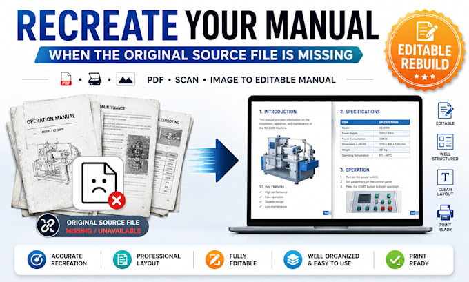 recreate your manual when the original source file is missing