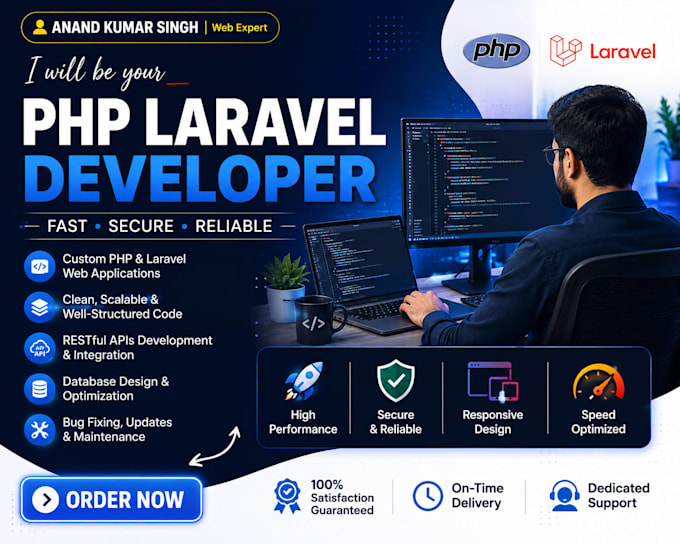 develop a custom PHP laravel website or web application