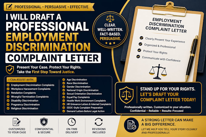 draft professional employment discrimination complaint letter