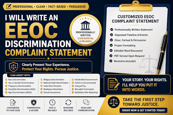 write an eeoc employment discrimination complaint statement