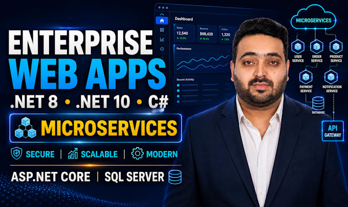 develop enterprise web apps and microservices using dot net 8 dot net 10 c sharp