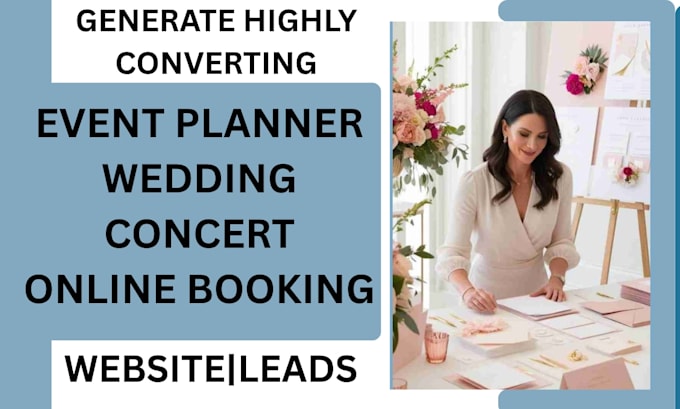 design event planner, wedding, concert and online booking website