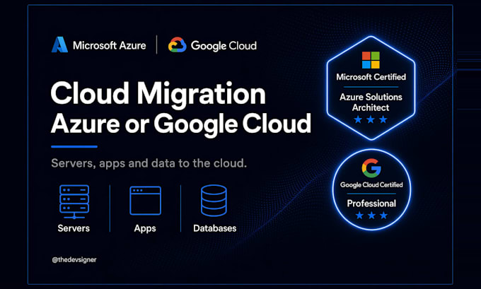 migrate your servers, apps and data to azure or google cloud