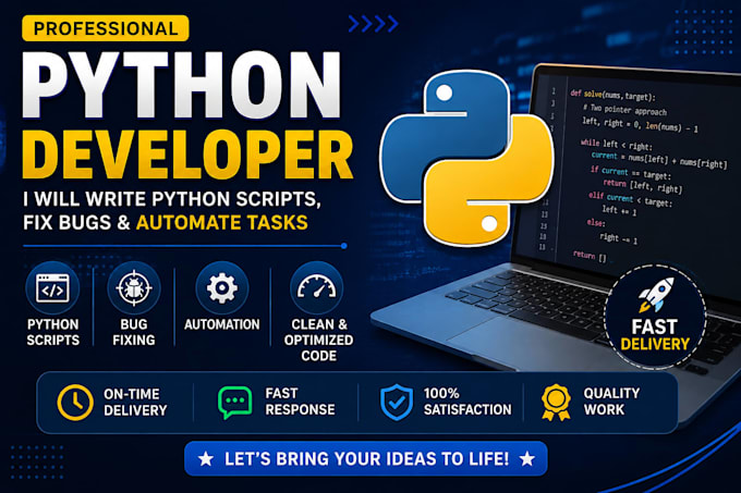 write python scripts, fix python bugs and automate tasks