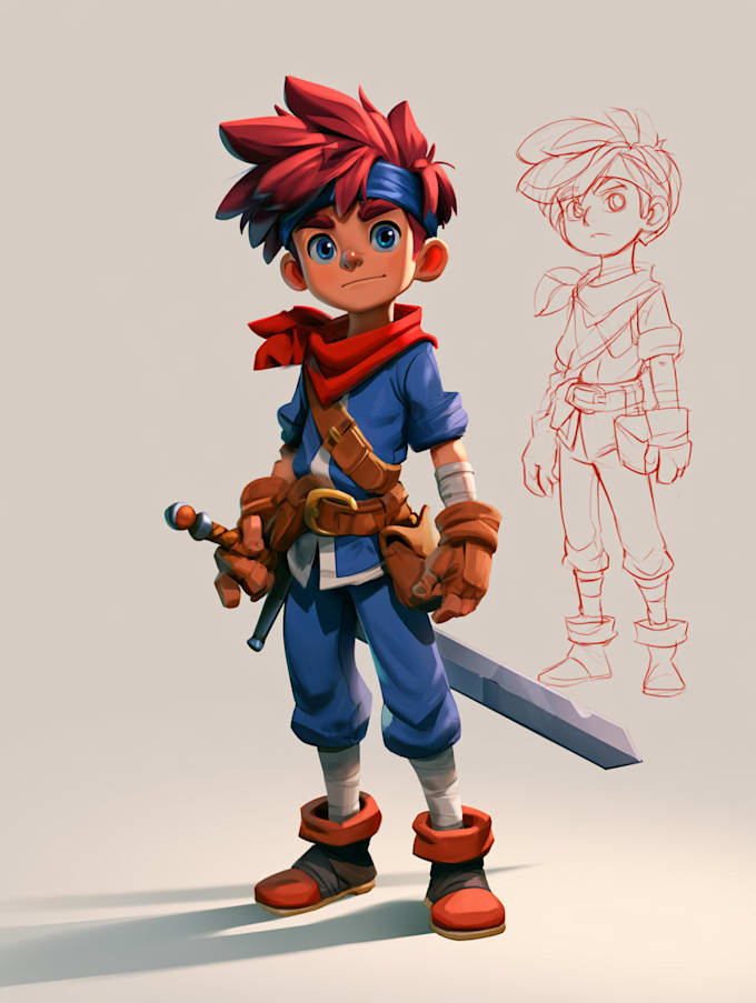draw 2d game character or 2d game character