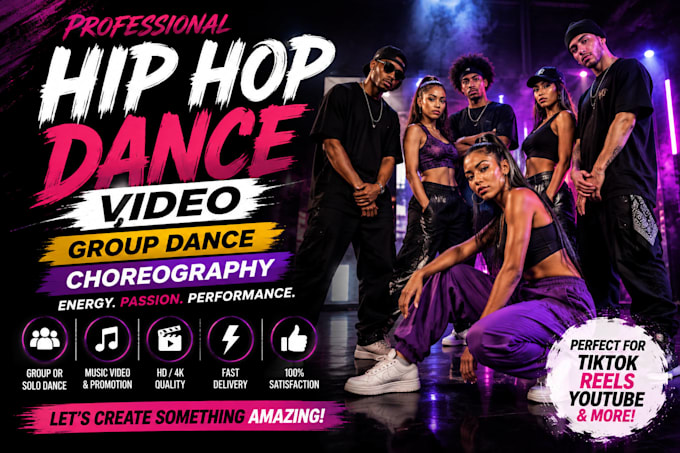 create a viral hip hop dance video, group dance, or choreography