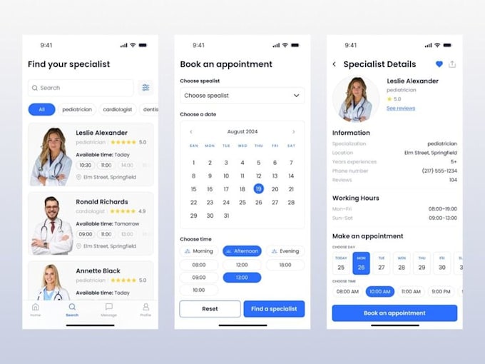 develop appointment app, scheduling app or booking software