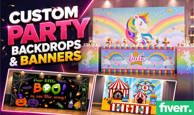 design custom birthday backdrop party banner