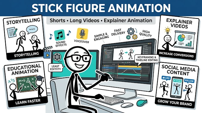 make viral stickman explainer videos for social media