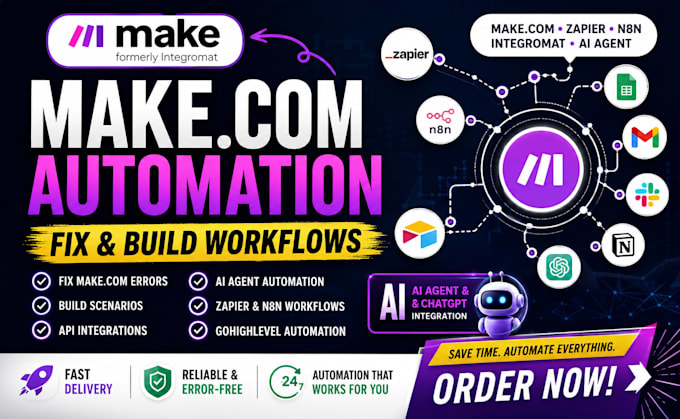 makecom automation, make automation, zapier automation, ai automation, ai agent