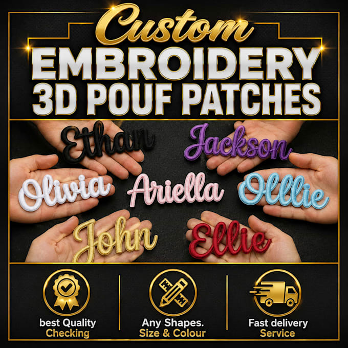 do embroidery digitizing 3d pouf patch