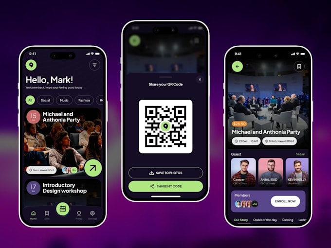 build event booking app, event management app, ticket booking, event planner app