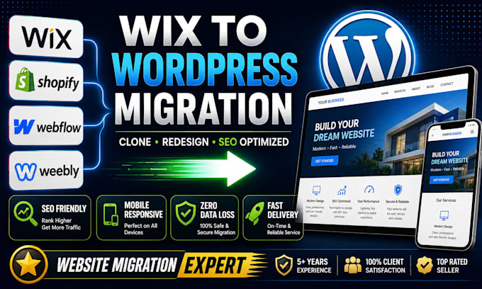 wix to wordpress, website migration wordpress website clone website, wix website