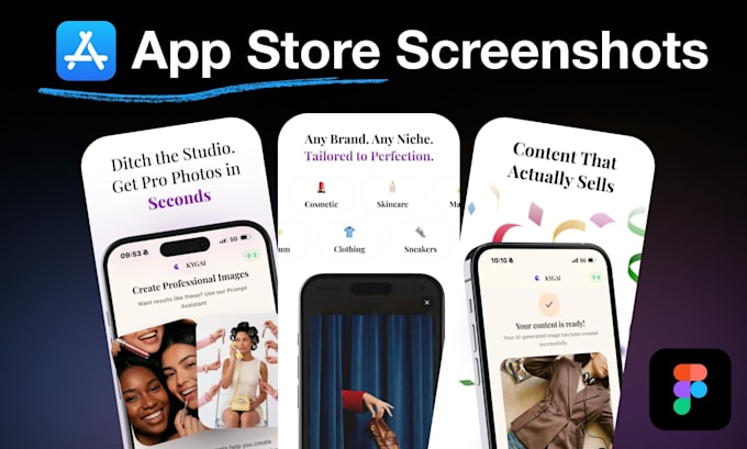 design app store screenshots and google play graphics