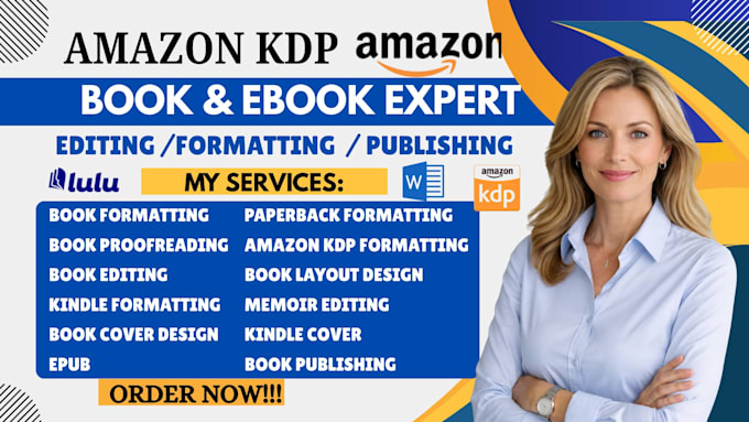 do book editing, proofreading and amazon KDP book formatting