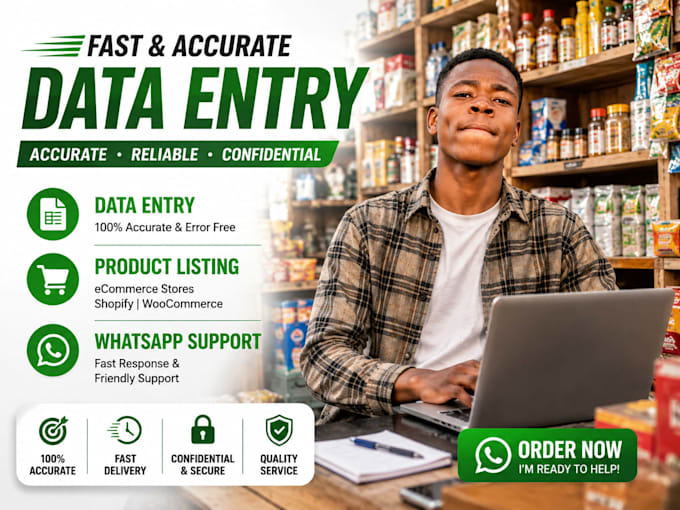 do ecommerce data entry and customer support via whatsapp