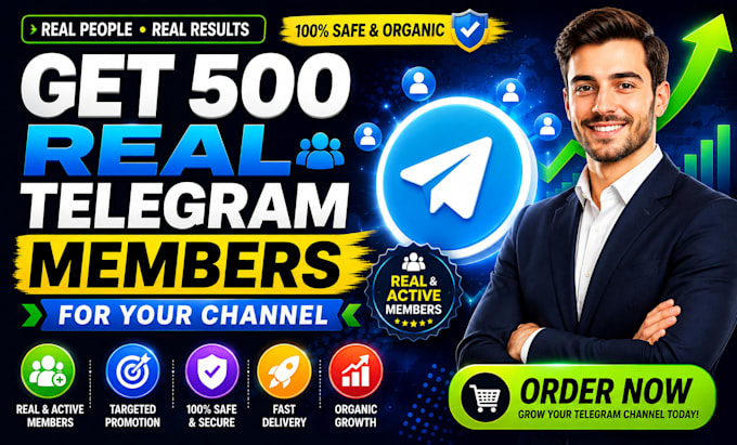 get 500 real telegram members for your channel