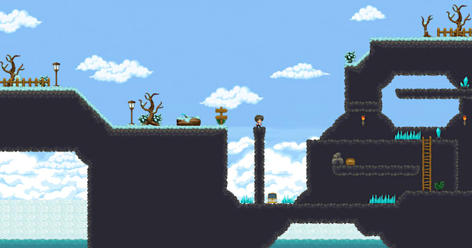 design platformer game environment tileset background assets game props 2d asset