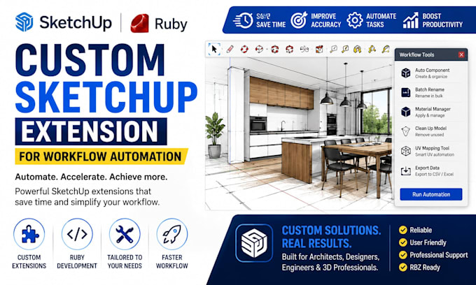 design a custom sketchup extension for workflow automation