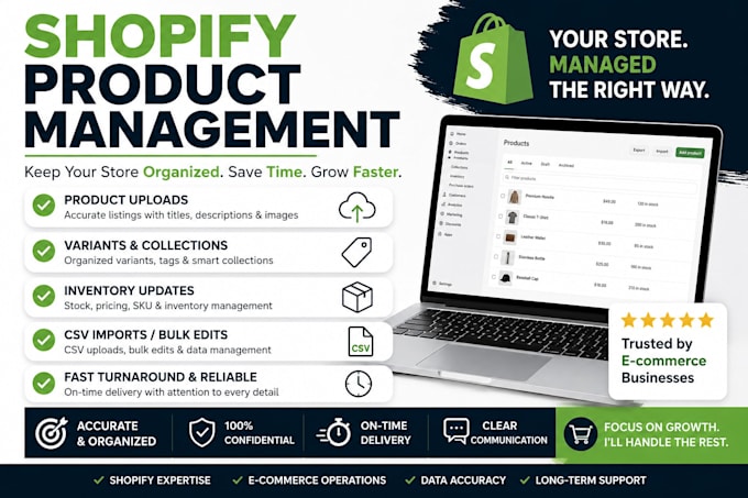 professionally upload and manage shopify products