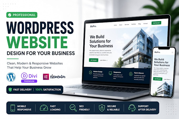 build a responsive wordpress website or woocommerce site